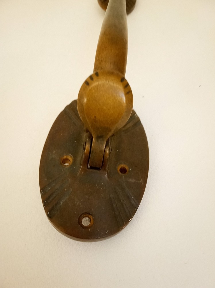 Vintage art deco brass door handle pull handle nice original patina
