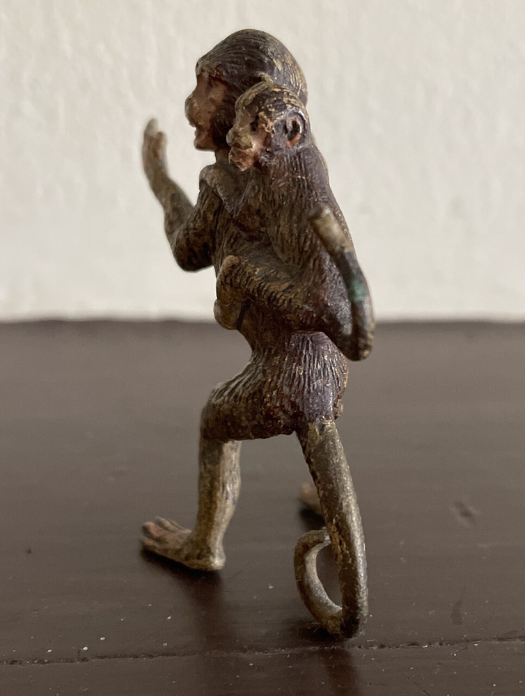 Vienna Bronze Cold Painted Monkey Offspring Baby Monkey