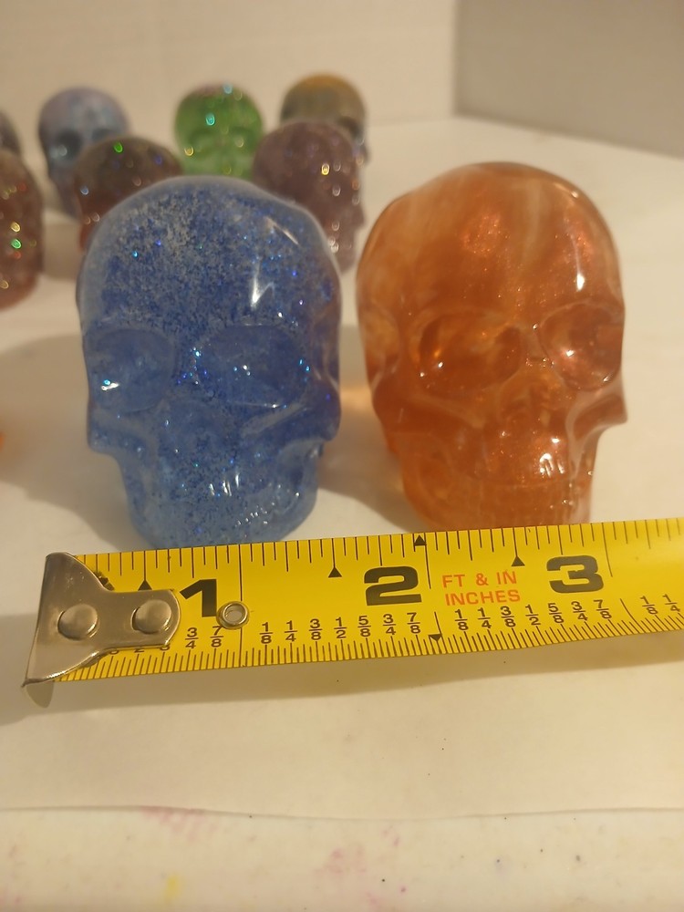Handmade Large Epoxy Resin Multicolor Skulls