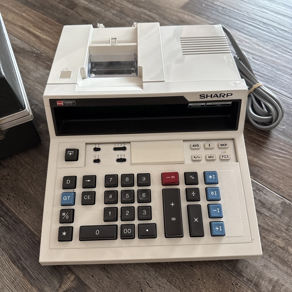 Sharp Compet CS-2182 Print Display Calculator 1979 HARD CASE, KEYS,