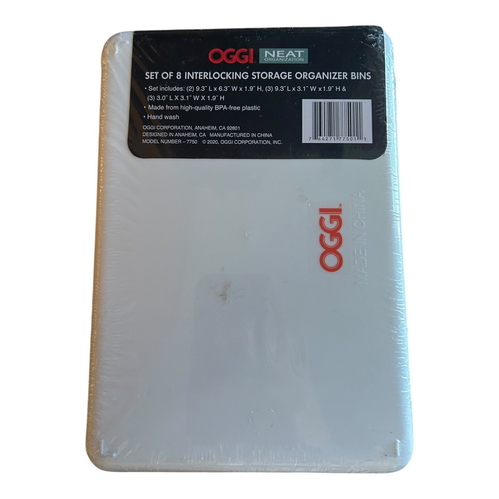OGGI Interlocking Bins (8-Pack) | White New