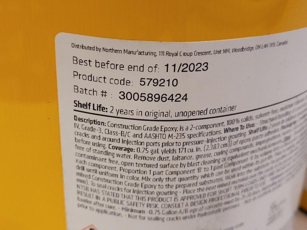 Construction Grade Epoxy Paste Adhesive Northern Manufacturing