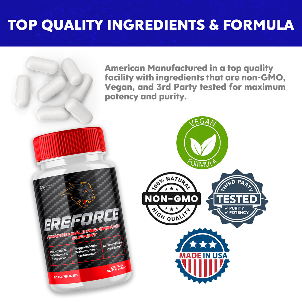 (1 Pack) Ereforce Pills for Men Advanced Formula Vitamin Supplement 60 Capsules