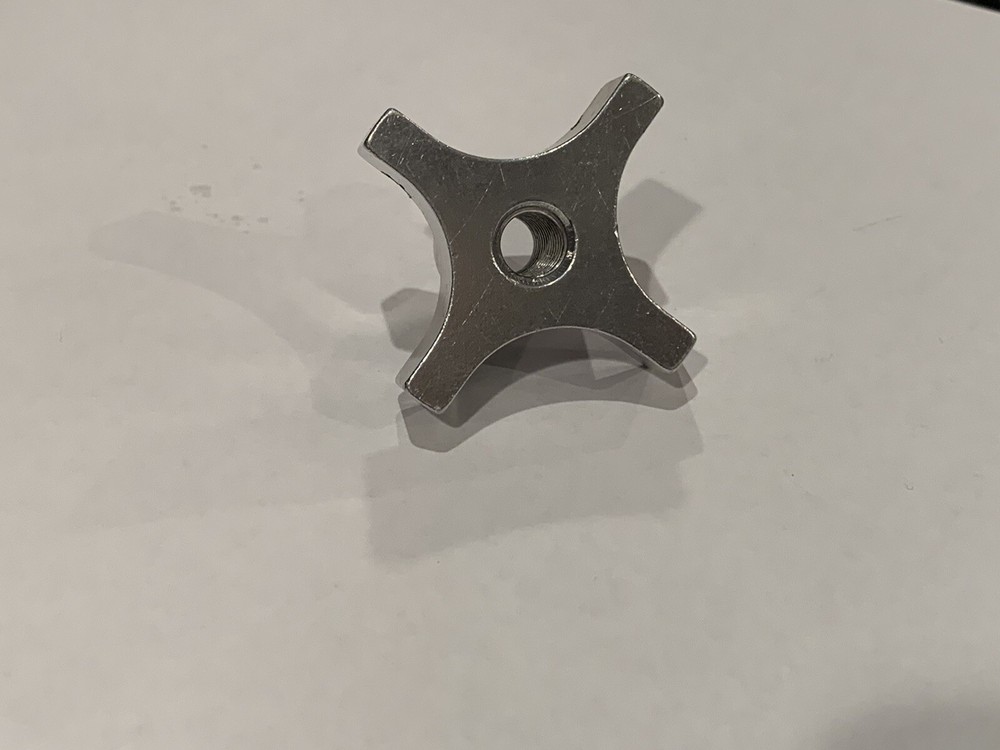 Aluminum Extrusion, Four Lobed Hand Knobs with Thru Hole, Luster Finish, STT