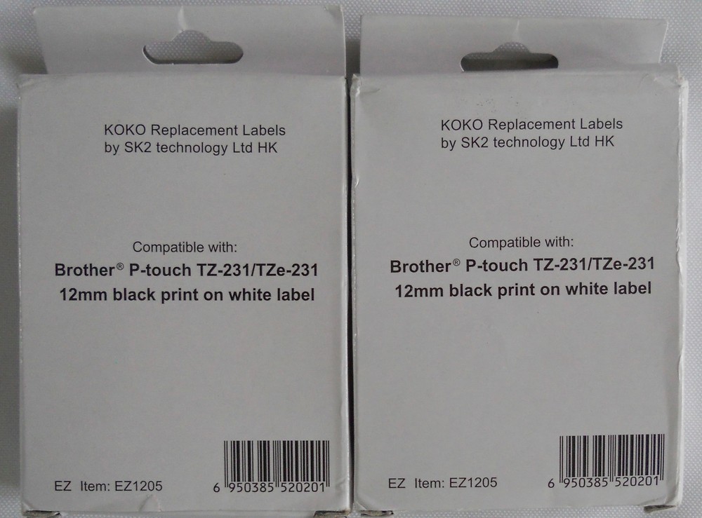 KOKO Replacement Labels 2 Pack Compatible with Brother P-Touch TZ-231