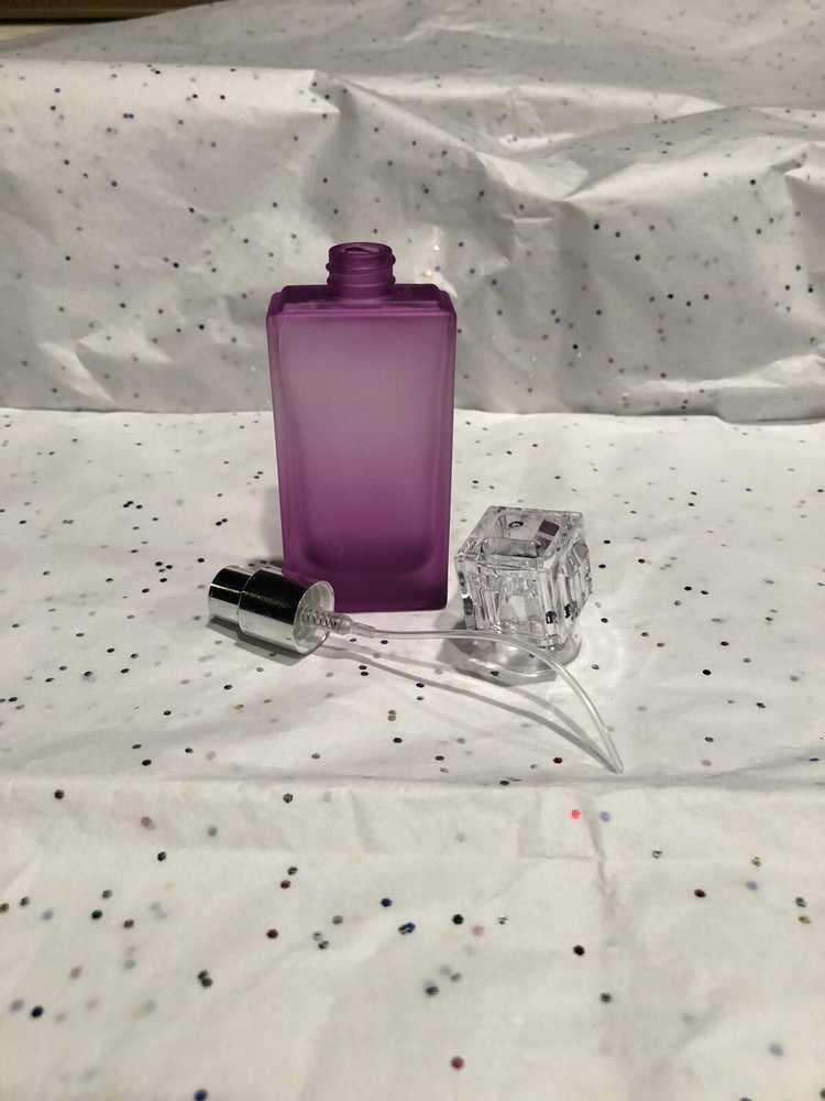 Purple Empty Glass Perfume Spray Bottles 25ml Metal Atomizer