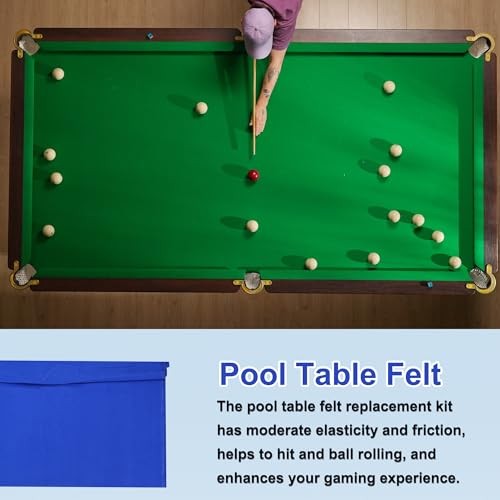 Billiard Cloth Pool Table Felt, 9ft Professional Felt Replacement Kit Fit for