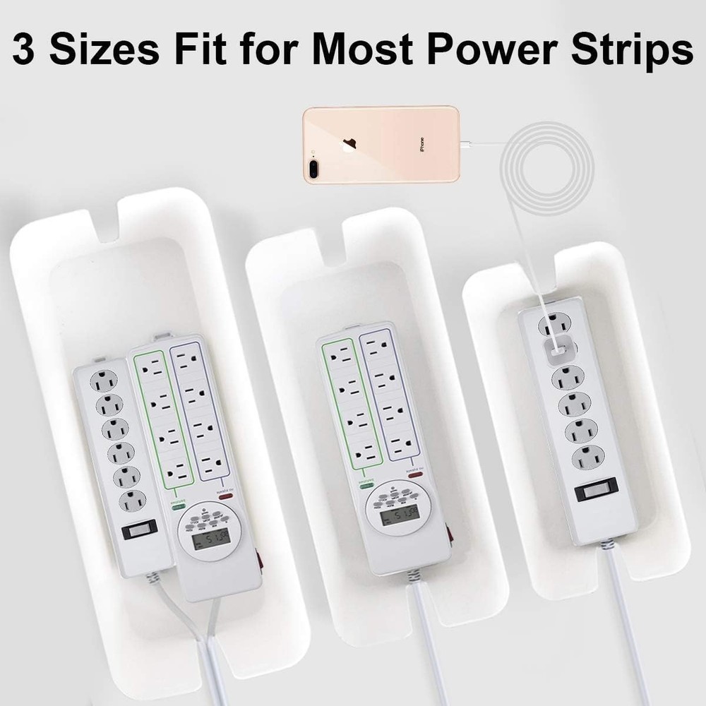 DUNCHATY 3 Pack Cable Management Box Organizer Large Medium Small Cord Hider ABS