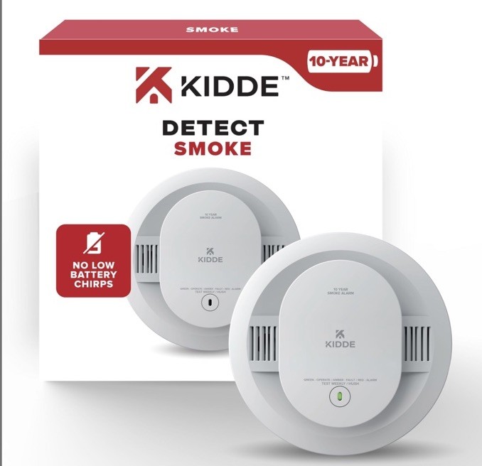 Kidde Smoke Detector 10Year Battery Powered LED Warning Light Indicators 20SD10