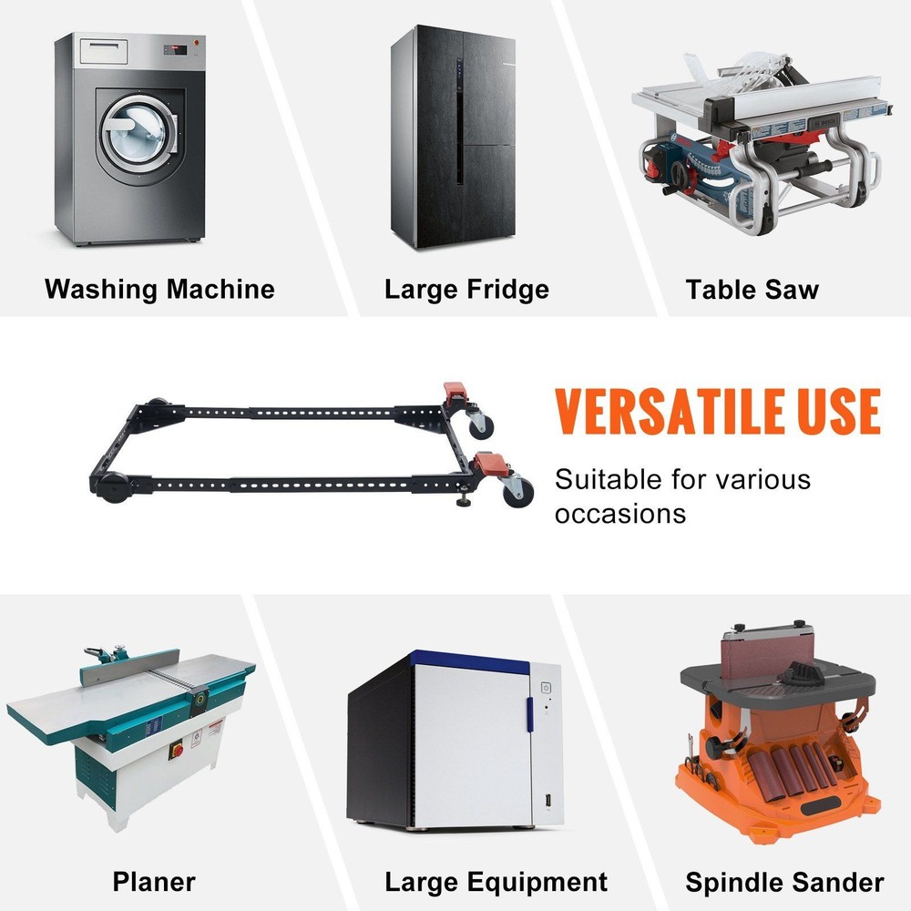 Lockable Caster Equipped 500lb Mobile Base for Workshop Appliances