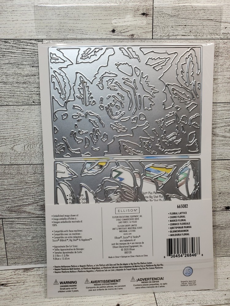 SI1 Sizzix Thinlits Die Set 2PK - Floral Lattice by Jessica Scott 665082