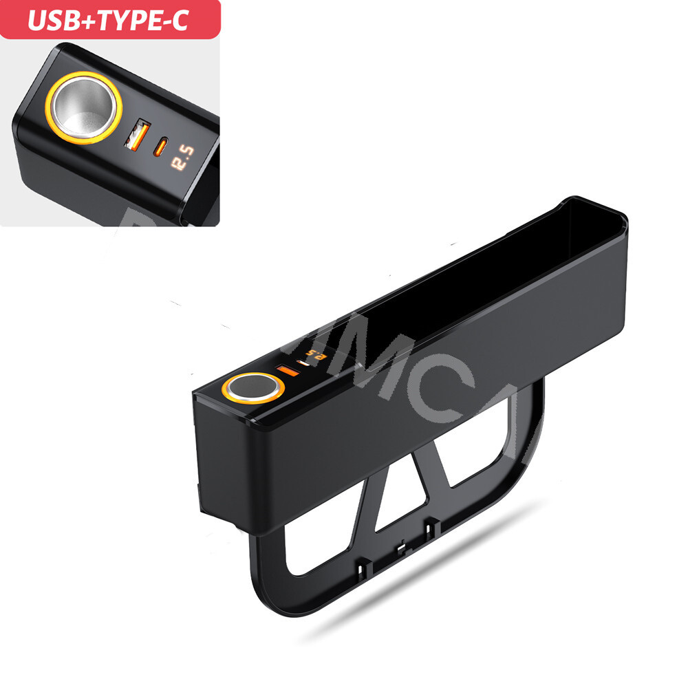 Car Storage Box Organizer Rechargeable Phone Charger Cigarette Lighter Socket