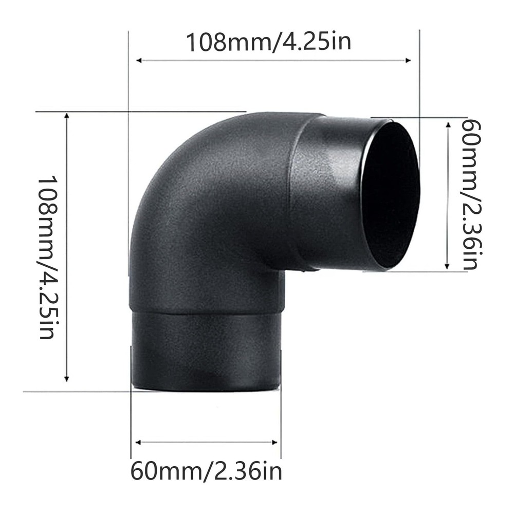 2 Pcs 60mm Universal Car Ducting Pipe Elbow Outlet, L-Shape Elbow Diesel Heat...