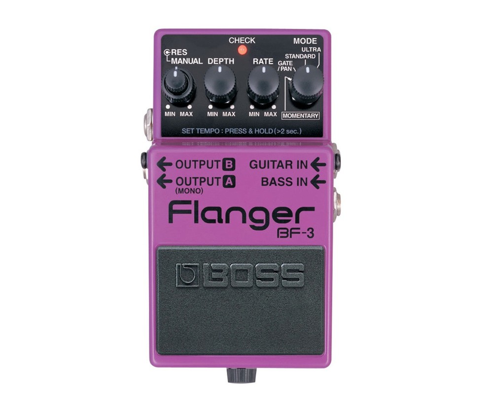 Boss BF-3 Stereo Flanger + 2x Gator Patch Cable 3 Pack