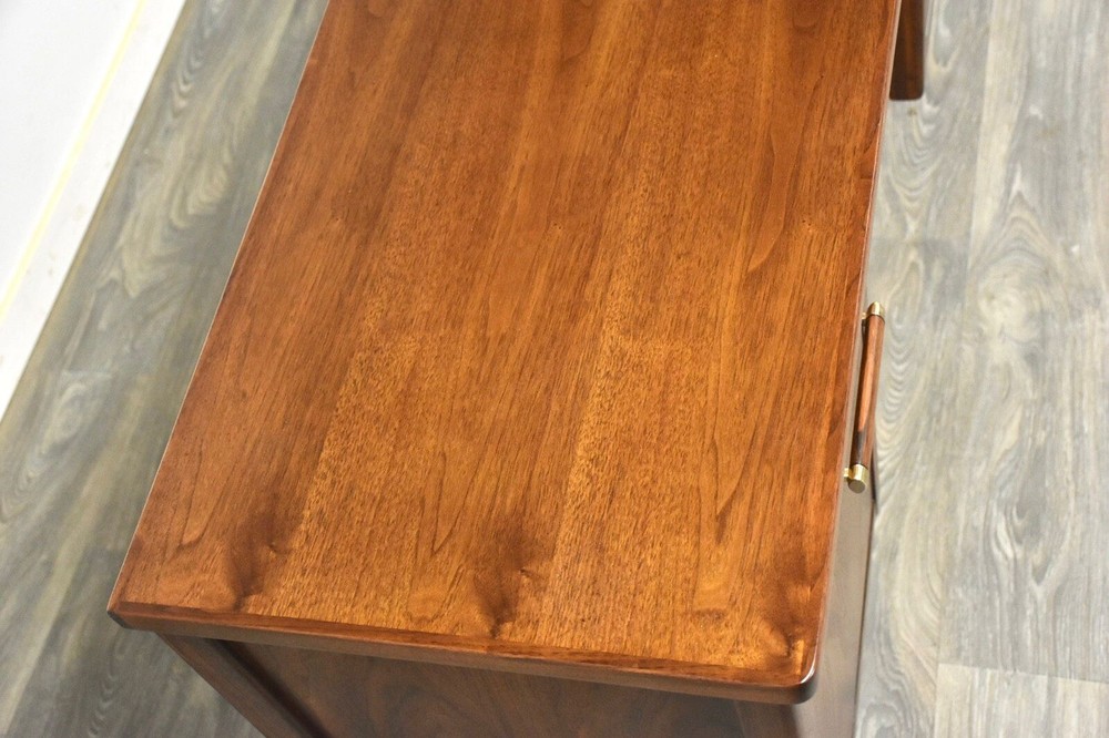 Tall Walnut Mid Century Desk
