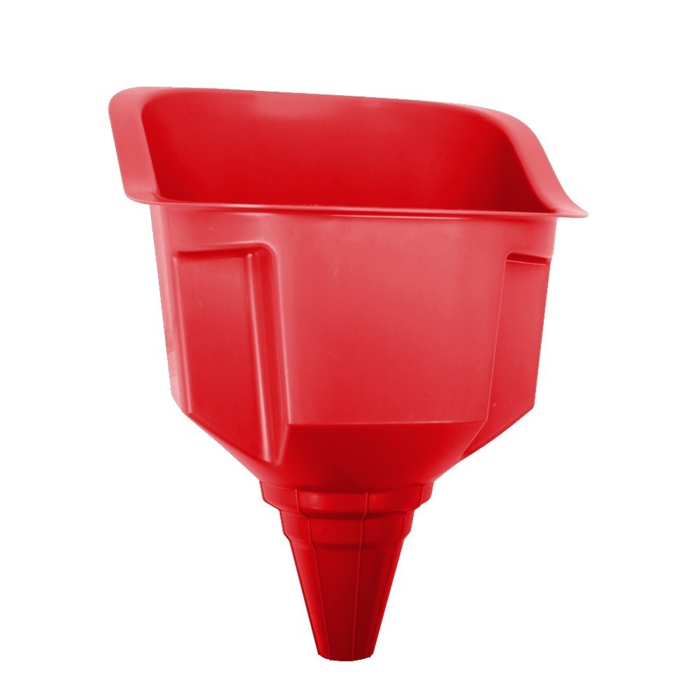 Large Multi-Use Plastic Funnel for Trucks and Vehicles, Red