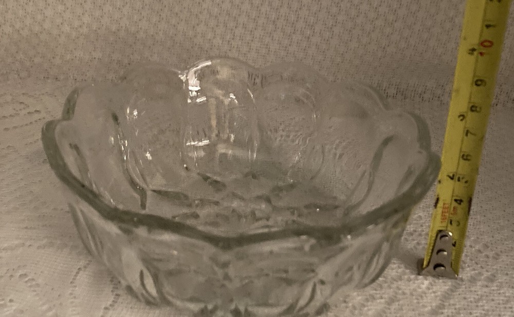 clear cut glass candy dish. (14)