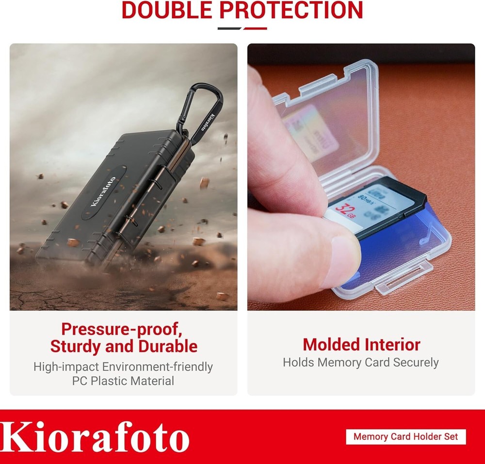 Memory Card Case Waterproof 42 Holders Capacity SD MicroSD Organizer Protector