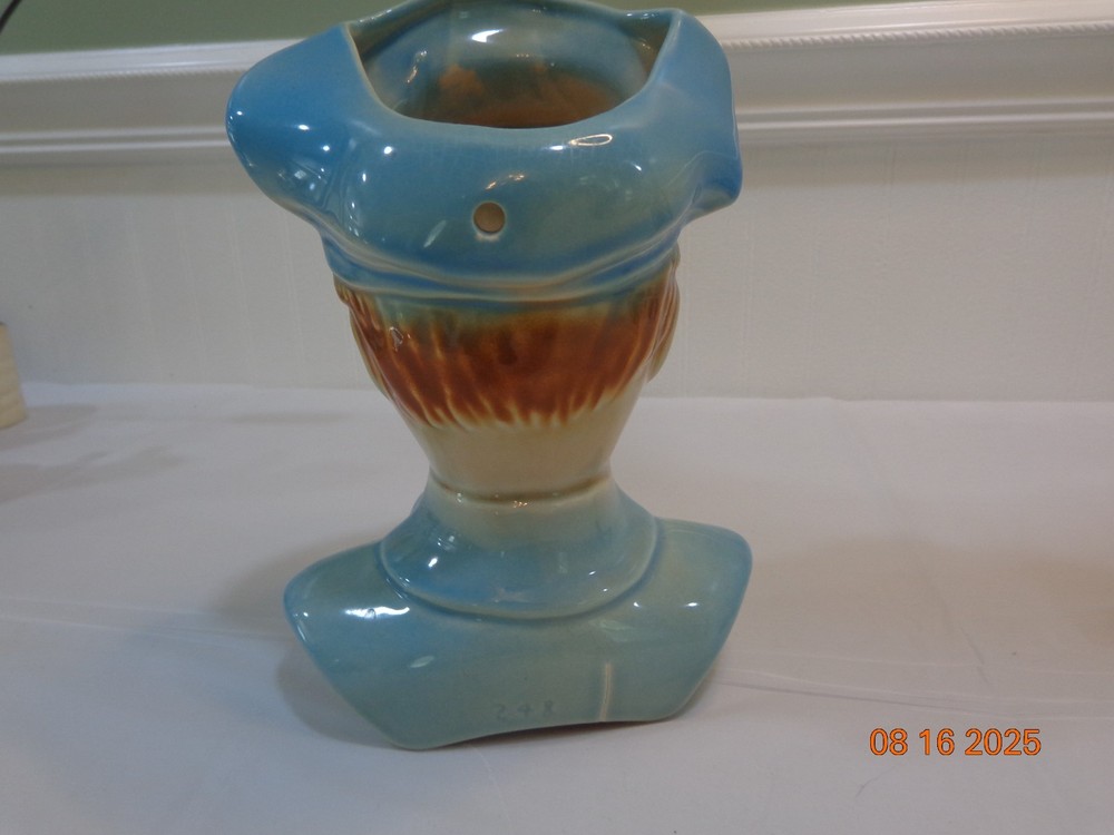 Vintage Blue Boy Sailor Planter