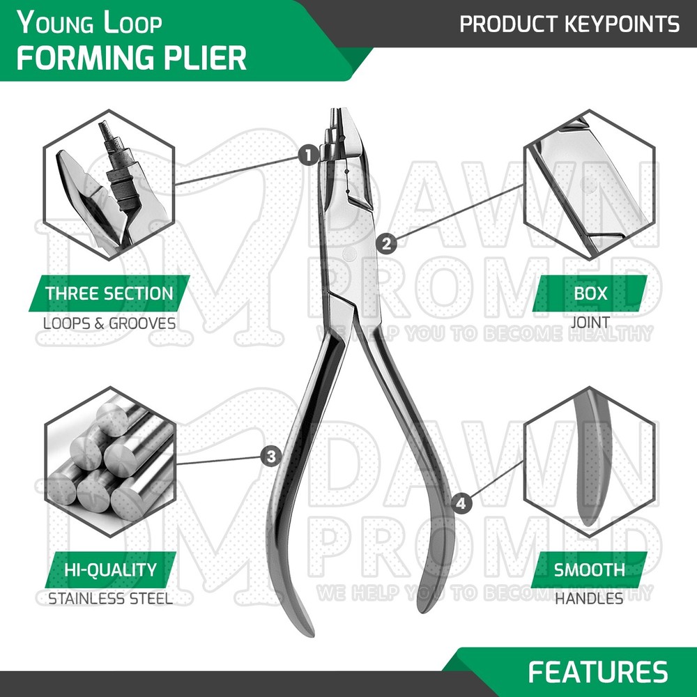 Young Loop Forming Plier 5.5" Archwire Bending Dental Orthodontic Instruments