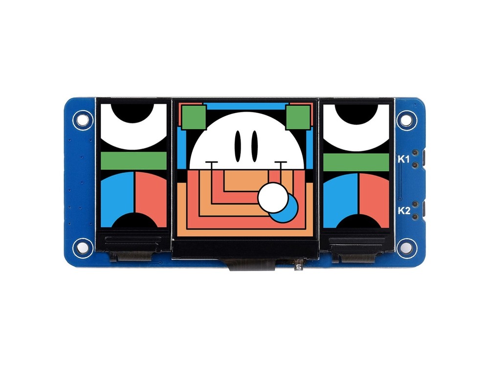 Waveshare Triple LCD HAT For Raspberry Pi, Onboard 1.3inch IPS LCD Main Screen