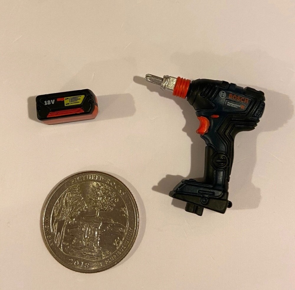 Retired Dollhouse miniature Replica Bosch Hand Held Drill workshop tool