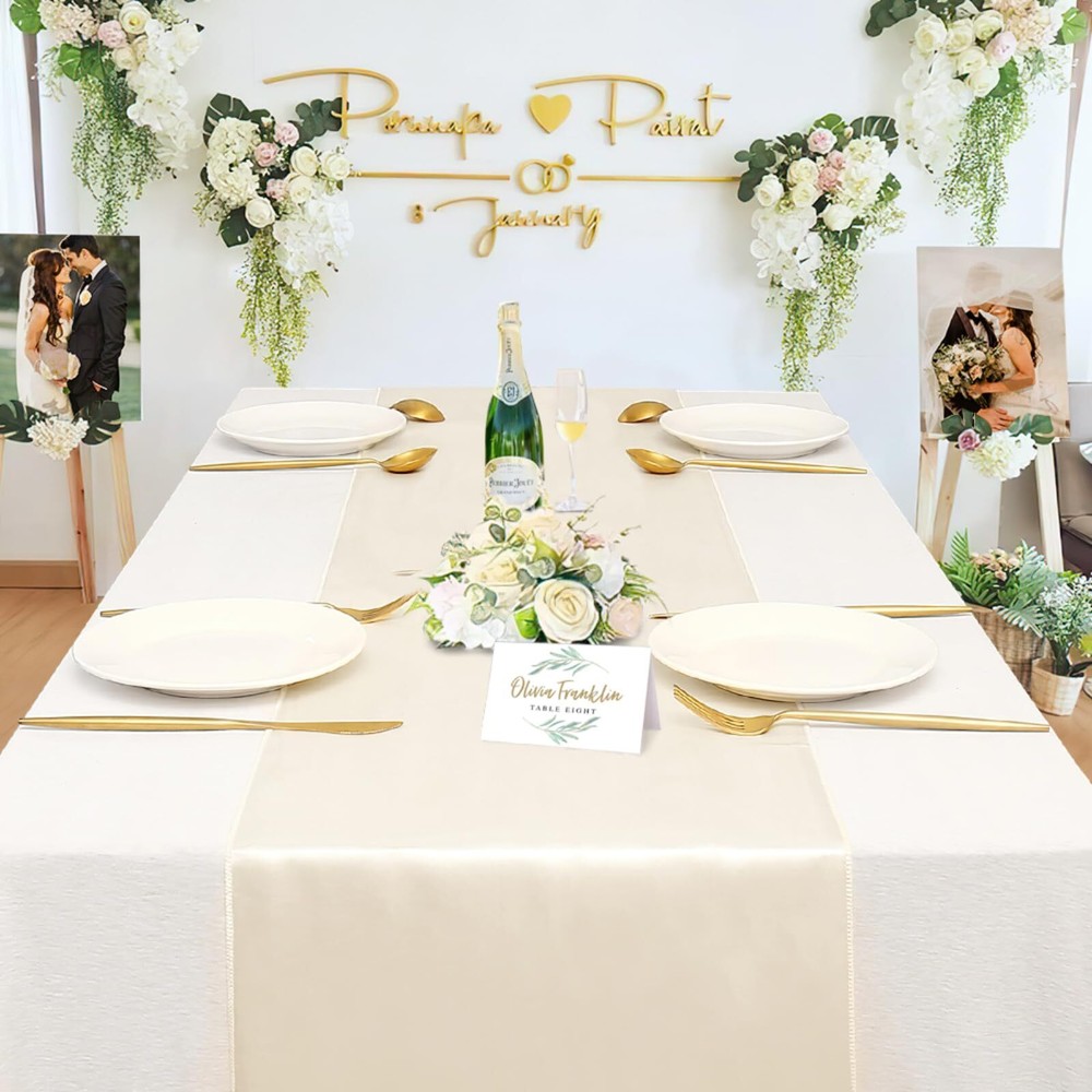 Ivory Table Runner Satin Table Runners Wedding Table Runners 10 Packs 12x108 ...