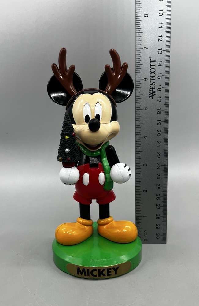 Disney Kurt Adler Mickey Mouse with Tree Nutcracker, Multicolored, 6"