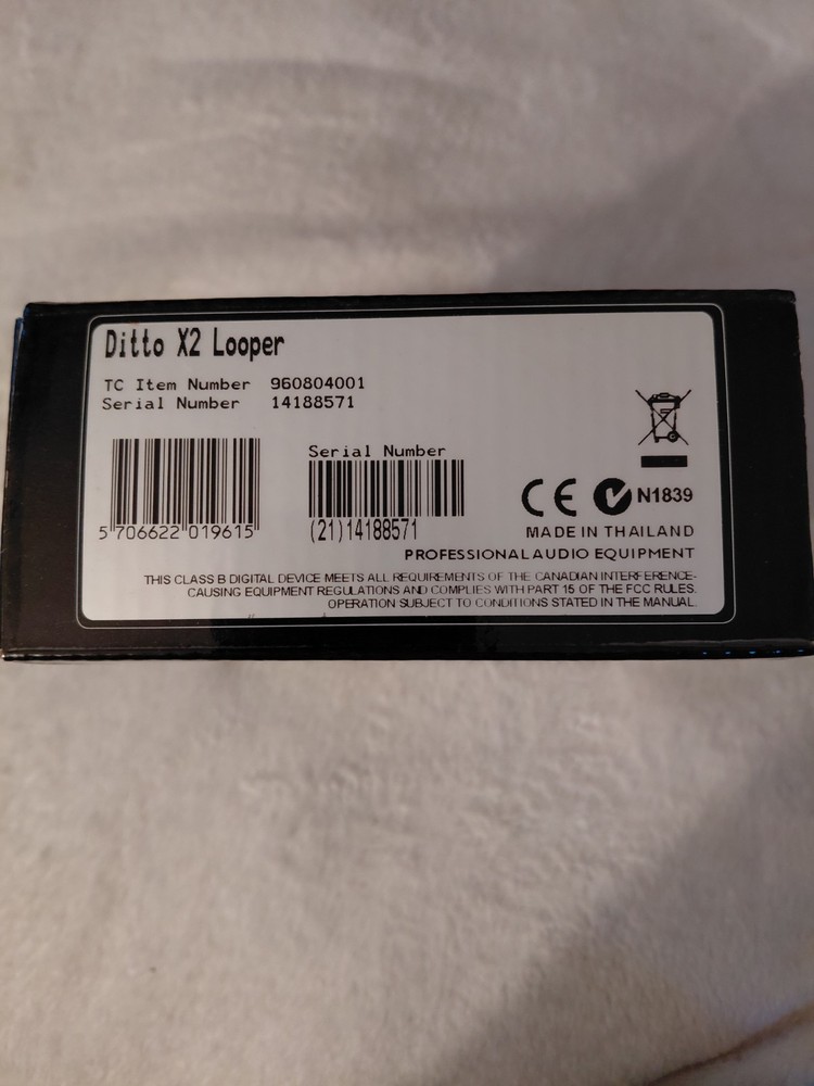 TC Electronic Ditto Looper X2 Guitar Effects Pedal Box Only
