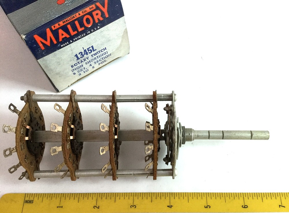 1 NOS Mallory 1345L Mallory Rotary Switch