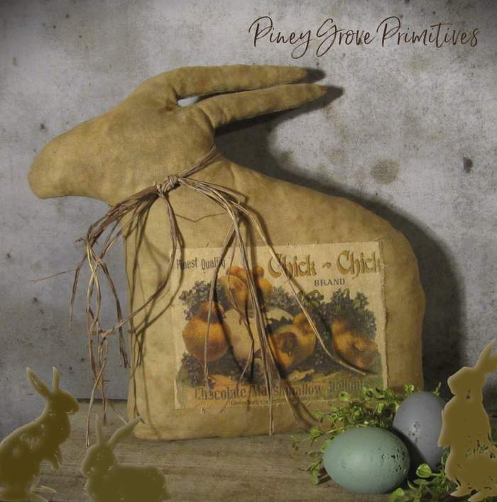 PRIMITIVE STYLE EASTER RABBIT DOLL HAND MADE CHICK CHICK MARSHMALLOW DELIGHTS