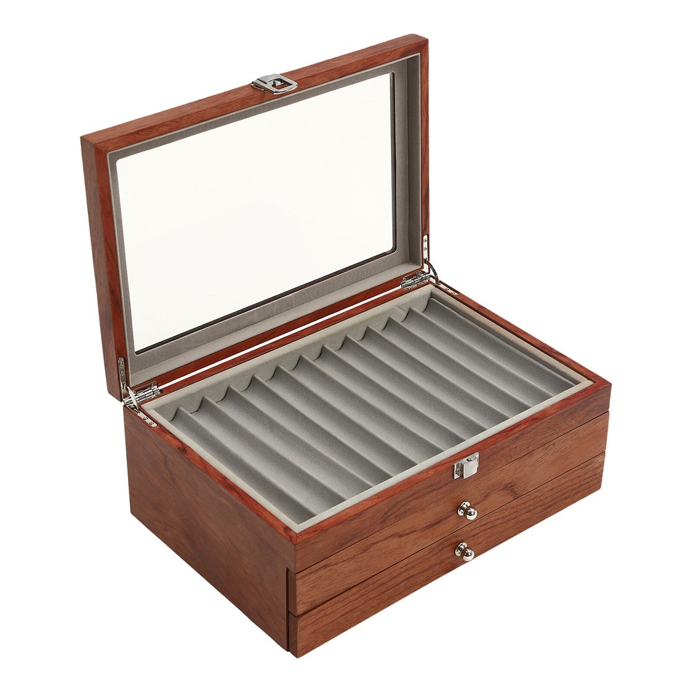 Log Color Pen Display Case 34 Slots Pen Display Case Holder Rectangular Retro US