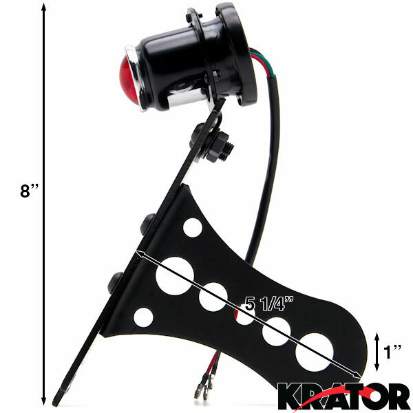 Black Horizontal / Vertical License Plate Relocator Holder Bracket Mount Light