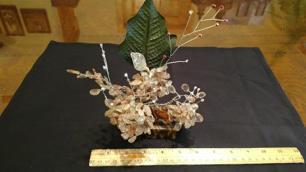Copper Wire Art Deco Tree with Marble Base 6"