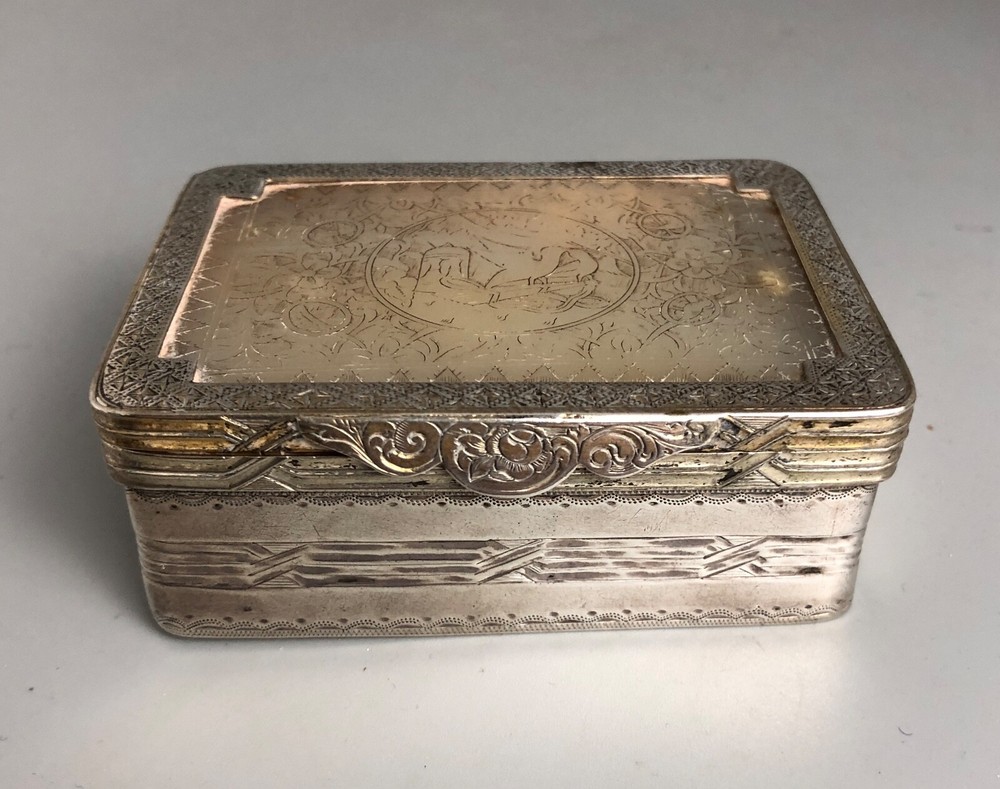 19th Century Silver & MOP Snuff Box ALZX