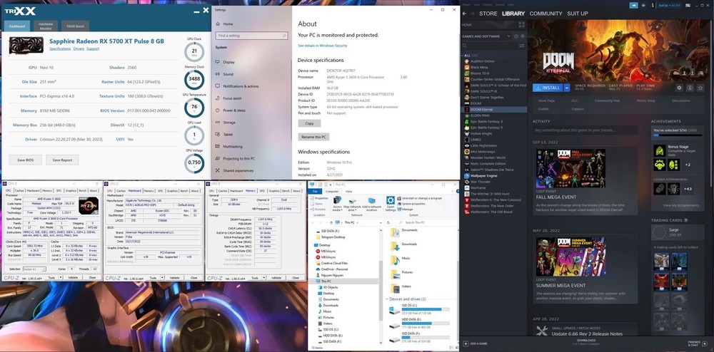 Gaming PC + Dual Monitors