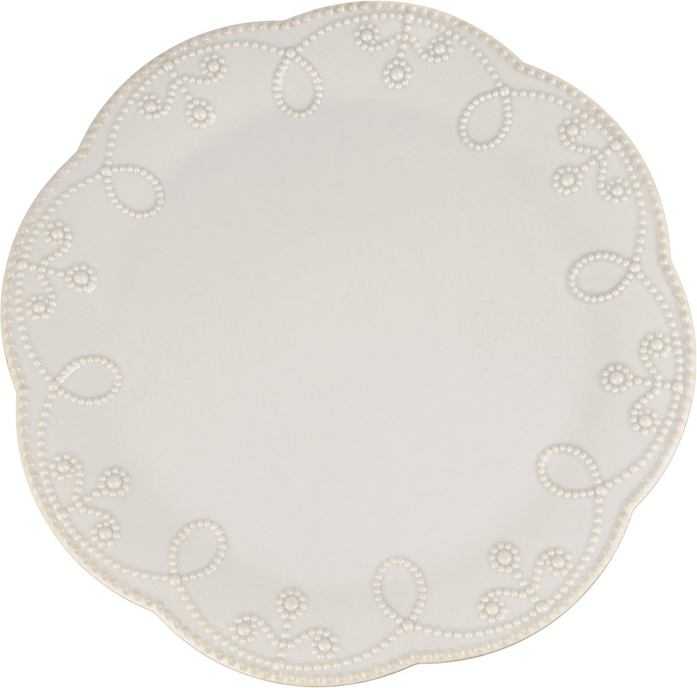 French Perle Pedestal Cake Plate, Medium, White -