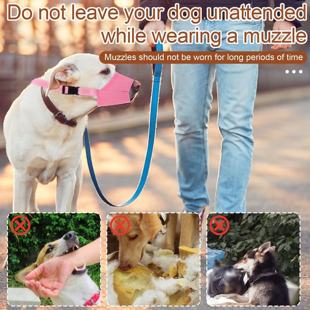 Muzzle for Small Dogs, Comfortable Adjustable Anti-Biting Puppy pink