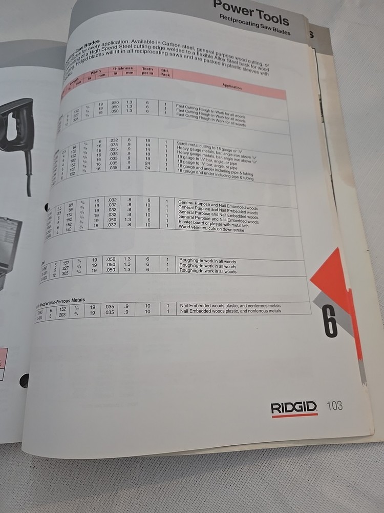 Ridgid Tool Catalog 1994 - 1995 No. RT-191 Pre-owned