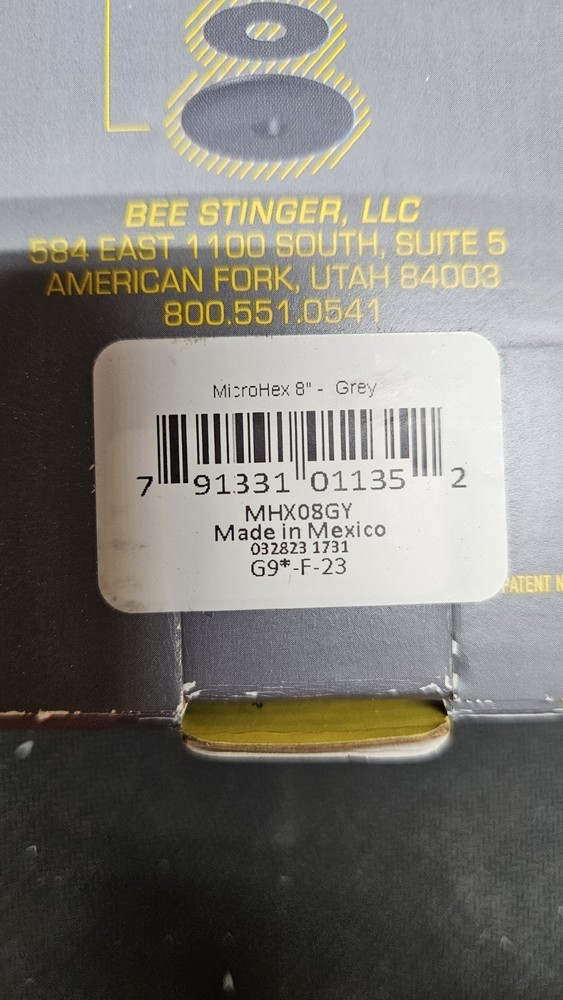 Bee Stinger MicroHex 8" Stabilizer in Grey - B Stinger- Gray