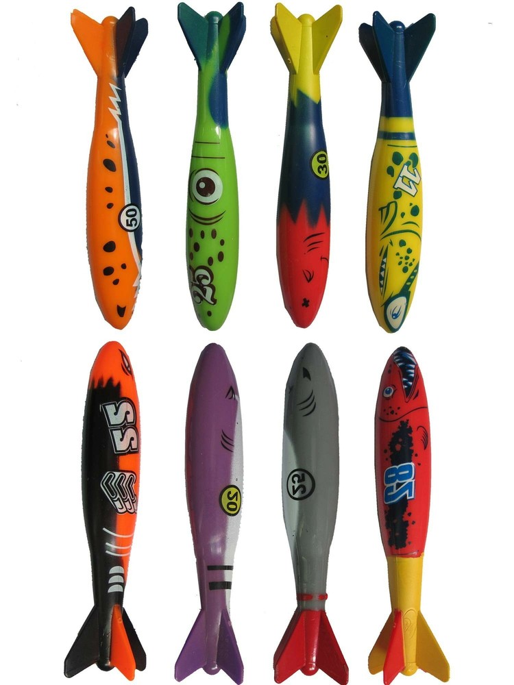 8 Pack Underwater Fast Gliding Torpedo - Great for Beginner Swimmers