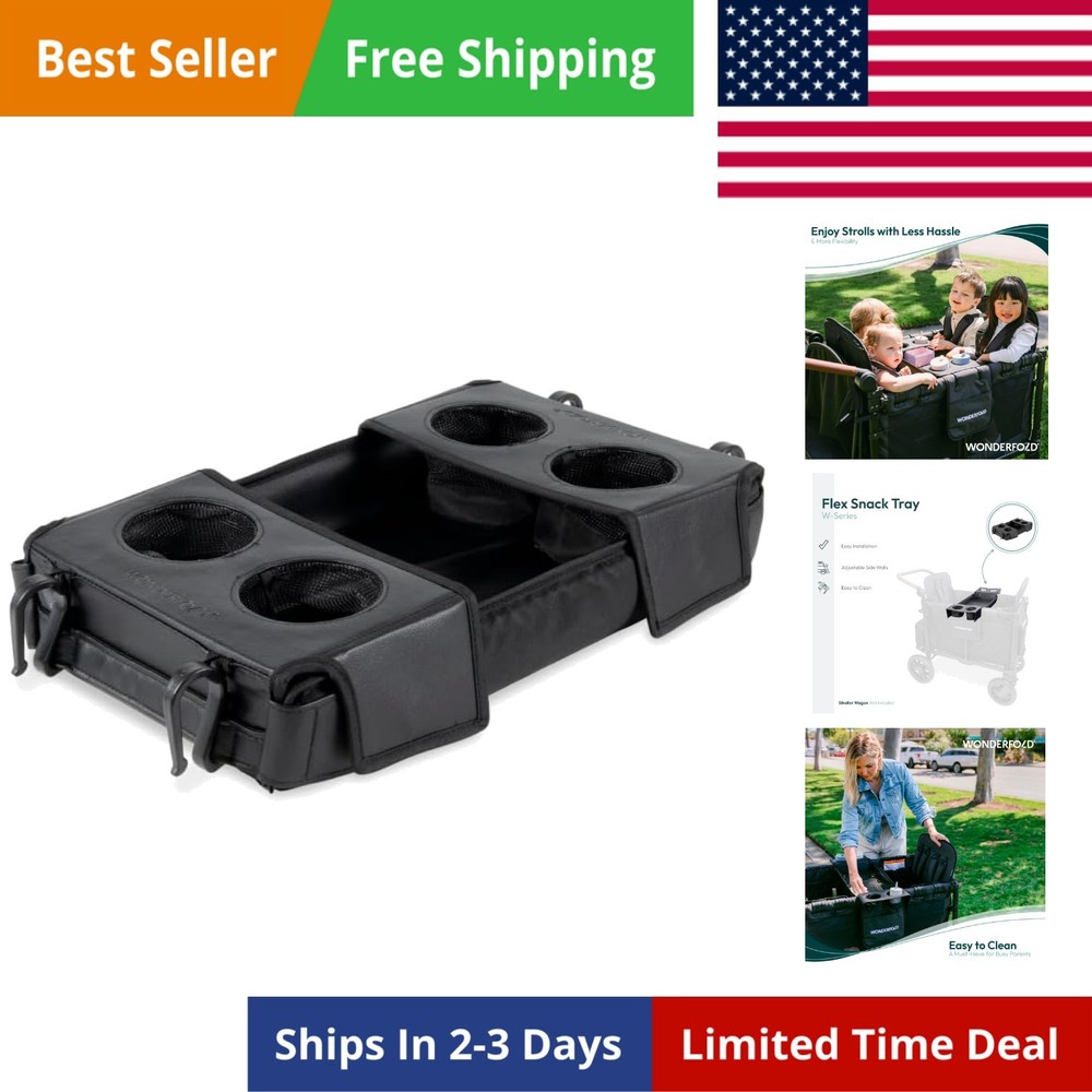 Flex Snack Tray for W2 Stroller Wagon with Convertible Cup Holders & Adjustab...