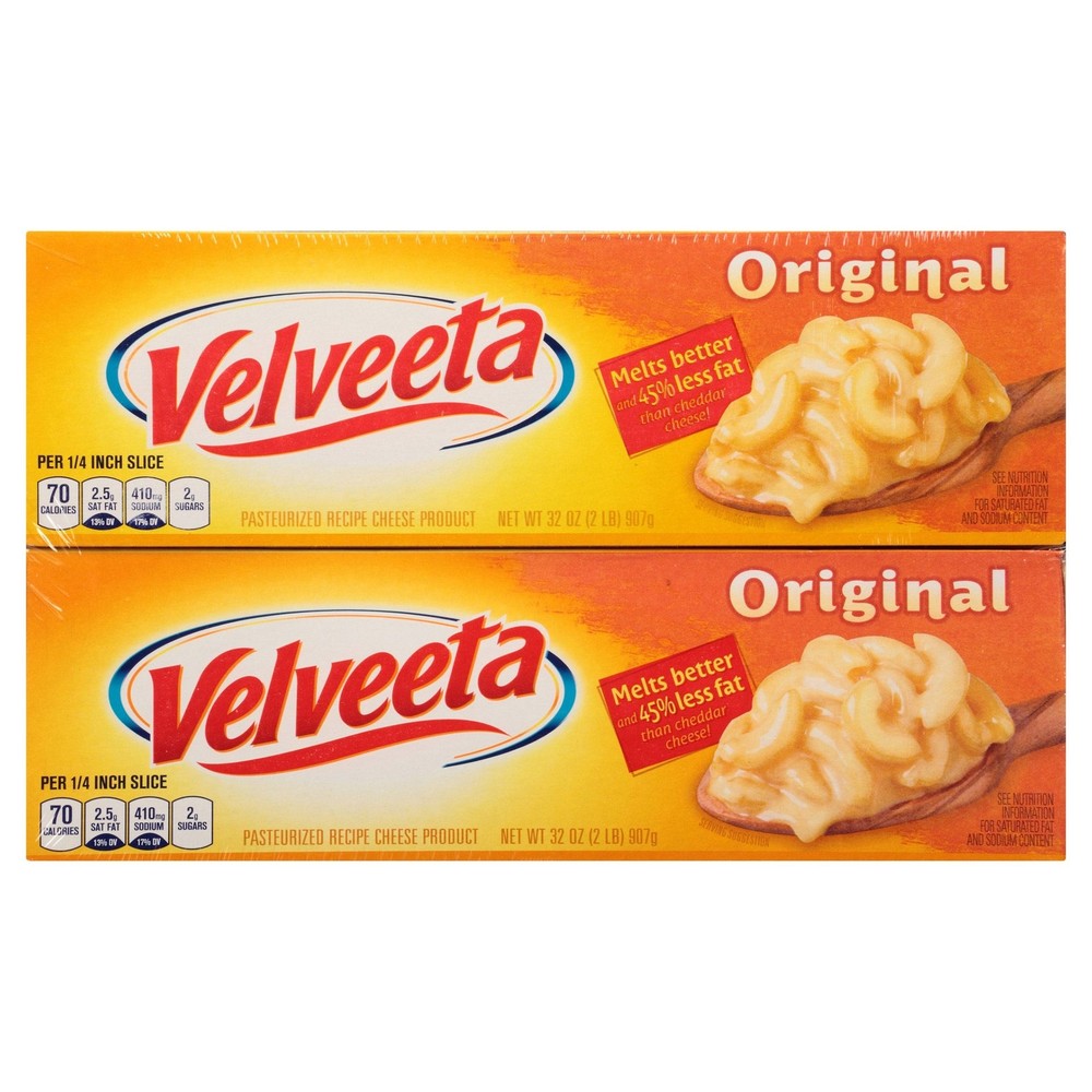 Velveeta Original Pasteurized Cheese Loaf, 32 oz, 2-pack