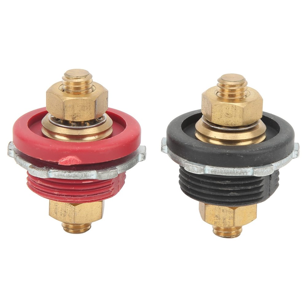 3/8" Thru-Panel Battery Connectors 2-Pack 250A Positive Negative Junction Post