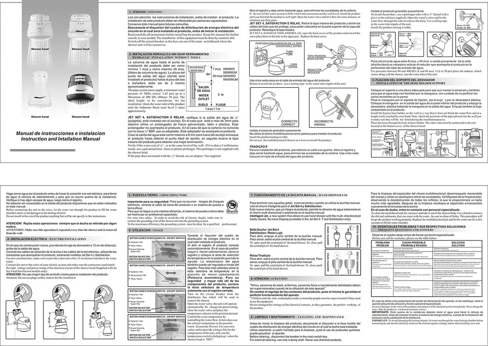 Instant Hot Electric Water Heater 5400W 110V Electric Shower Head Faucet 3 Ge...