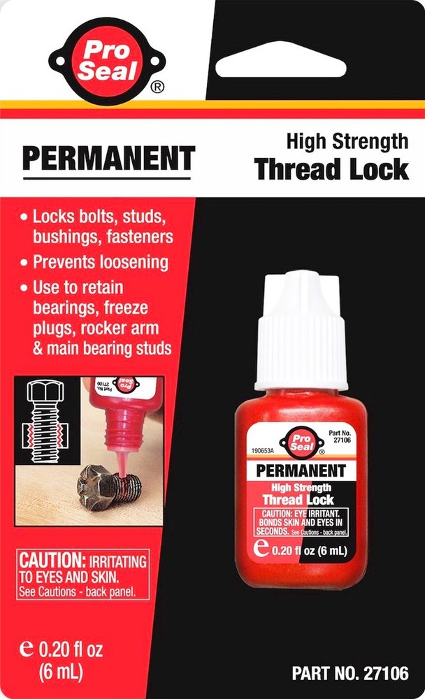 Pro Lok PERMANENT Thread Locker RED Thread Lock nut bolt stud PRO SEAL 27106