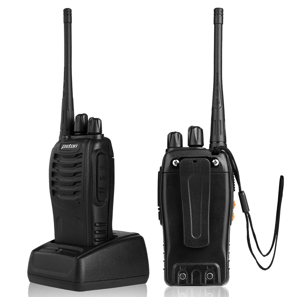 Long Range Rechargeable Two-Way Radios with Earpieces and Flashlight (2 Pack)