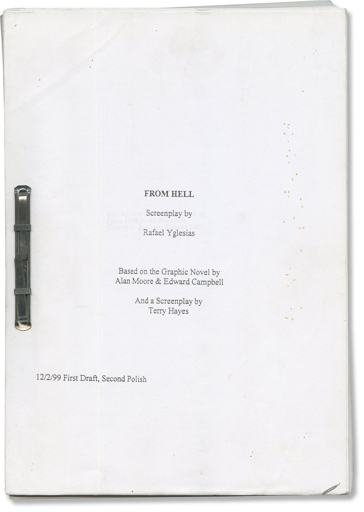 Heather Graham Johnny Depp FROM HELL Original screenplay for the 2001 #166317