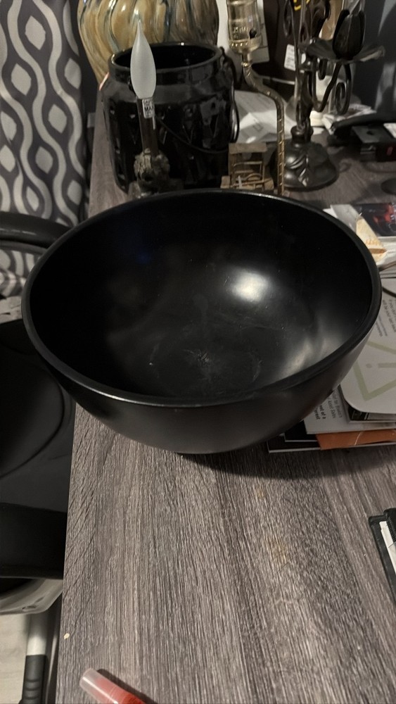 Large Black Matte Mixing Serving Bowl Kitchen Prep Round Cookware