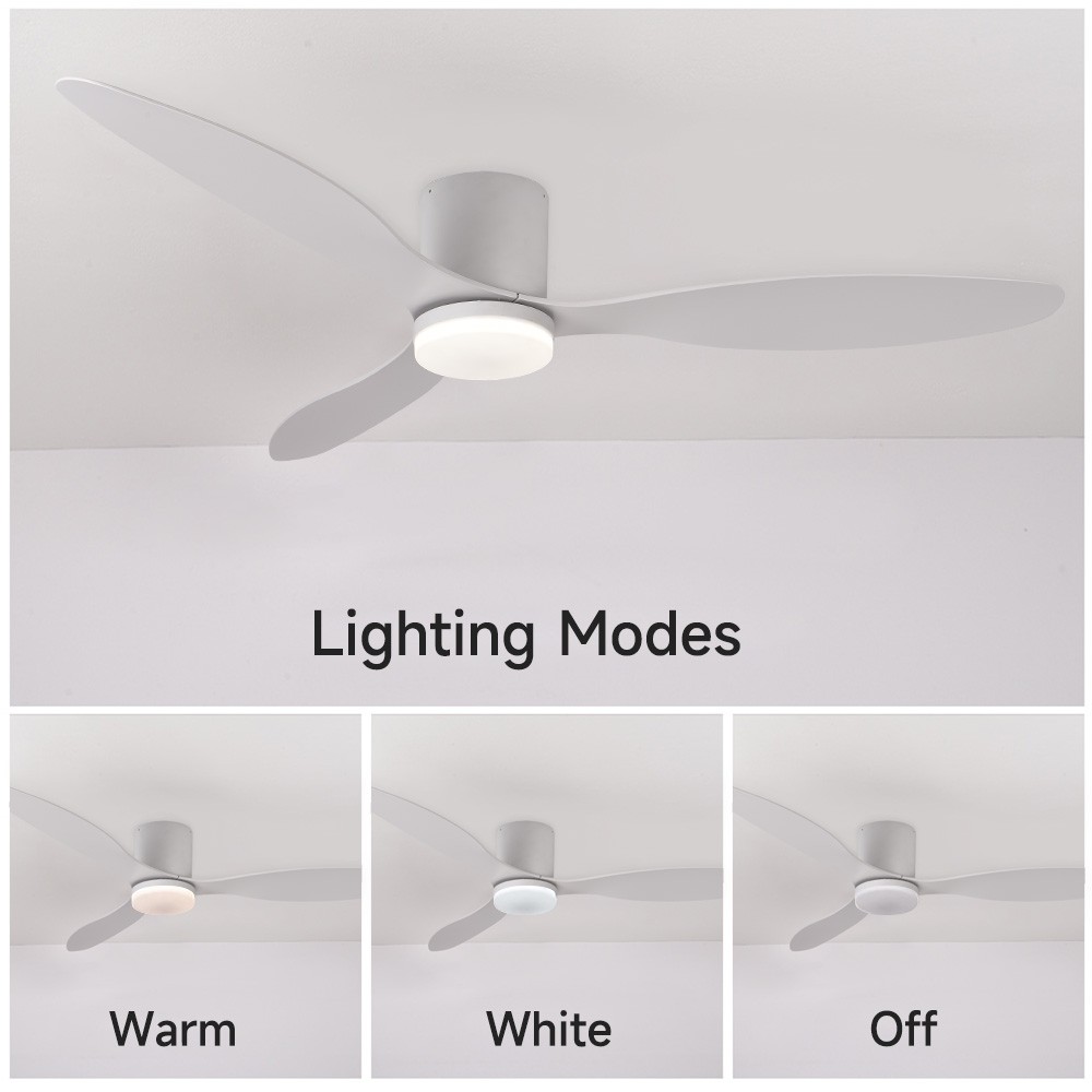 52” Profile Ceiling Fans with Lights Remote/App Control Dimmable LED DC Motor